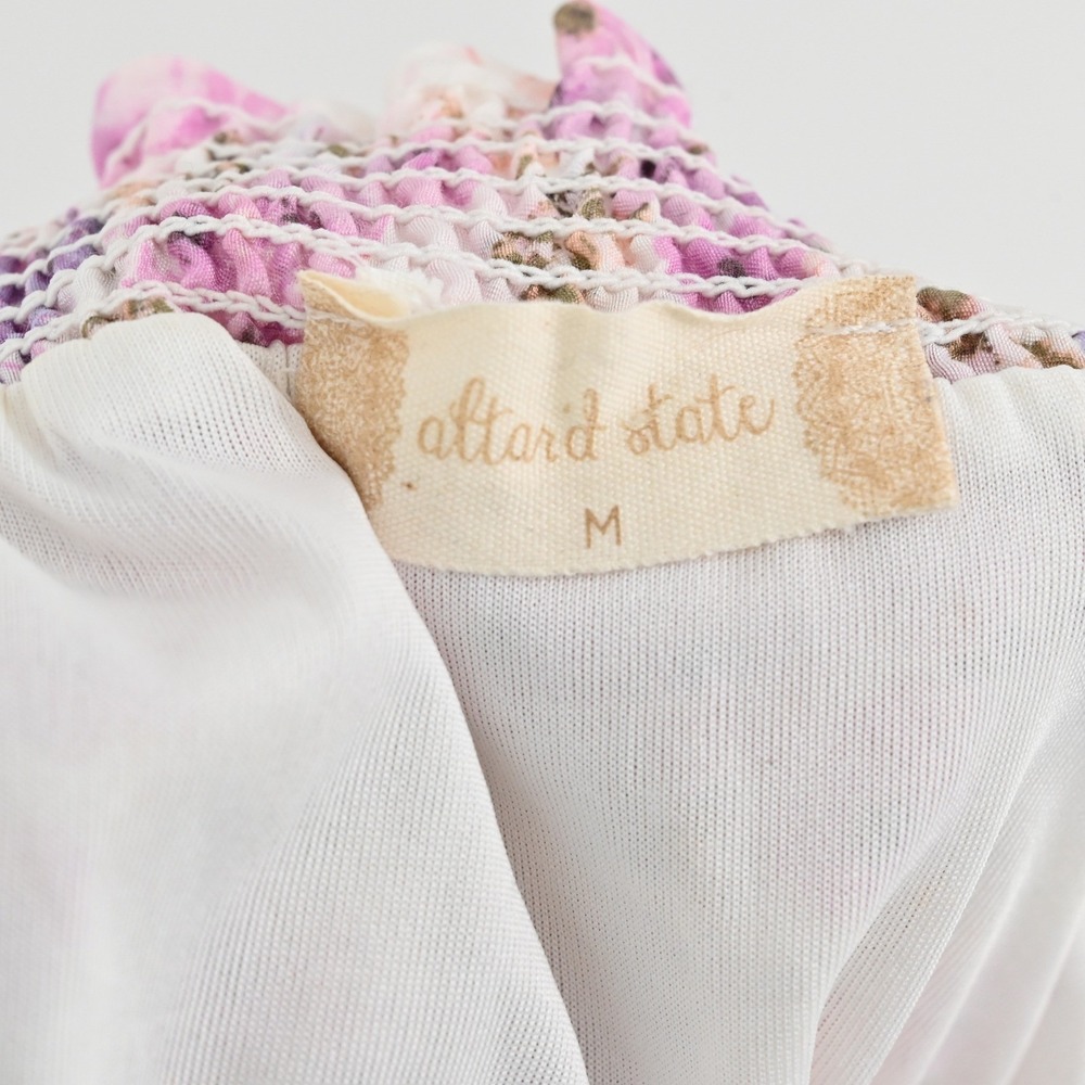 Altar'd State Floral Tiered Midi Dress Womens Size M Purple Pink Cottagecore - Picture 7 of 10